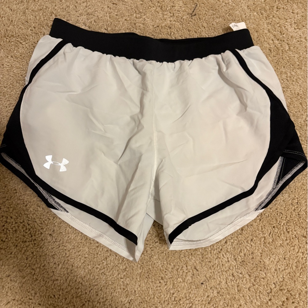 Under Armour White and Black Women's Running Shorts